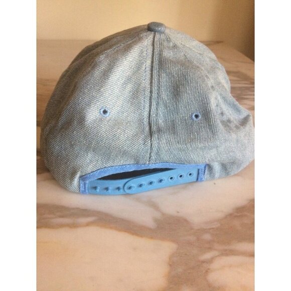 "I've Been Working On The Railroad" Embroidered Denim Blue Snapback Hat - Picture 3 of 6